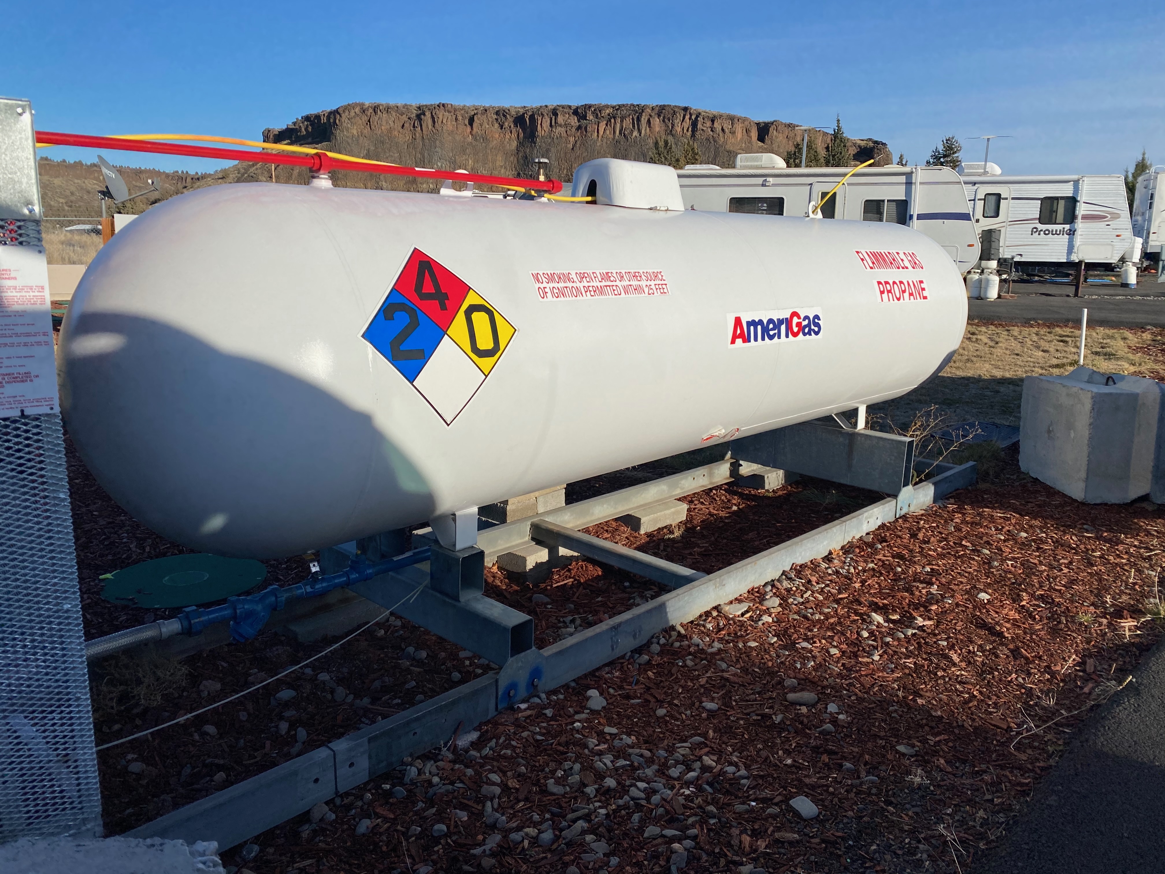Propane tank at Crooked River Ranch Terrebonne Oregon